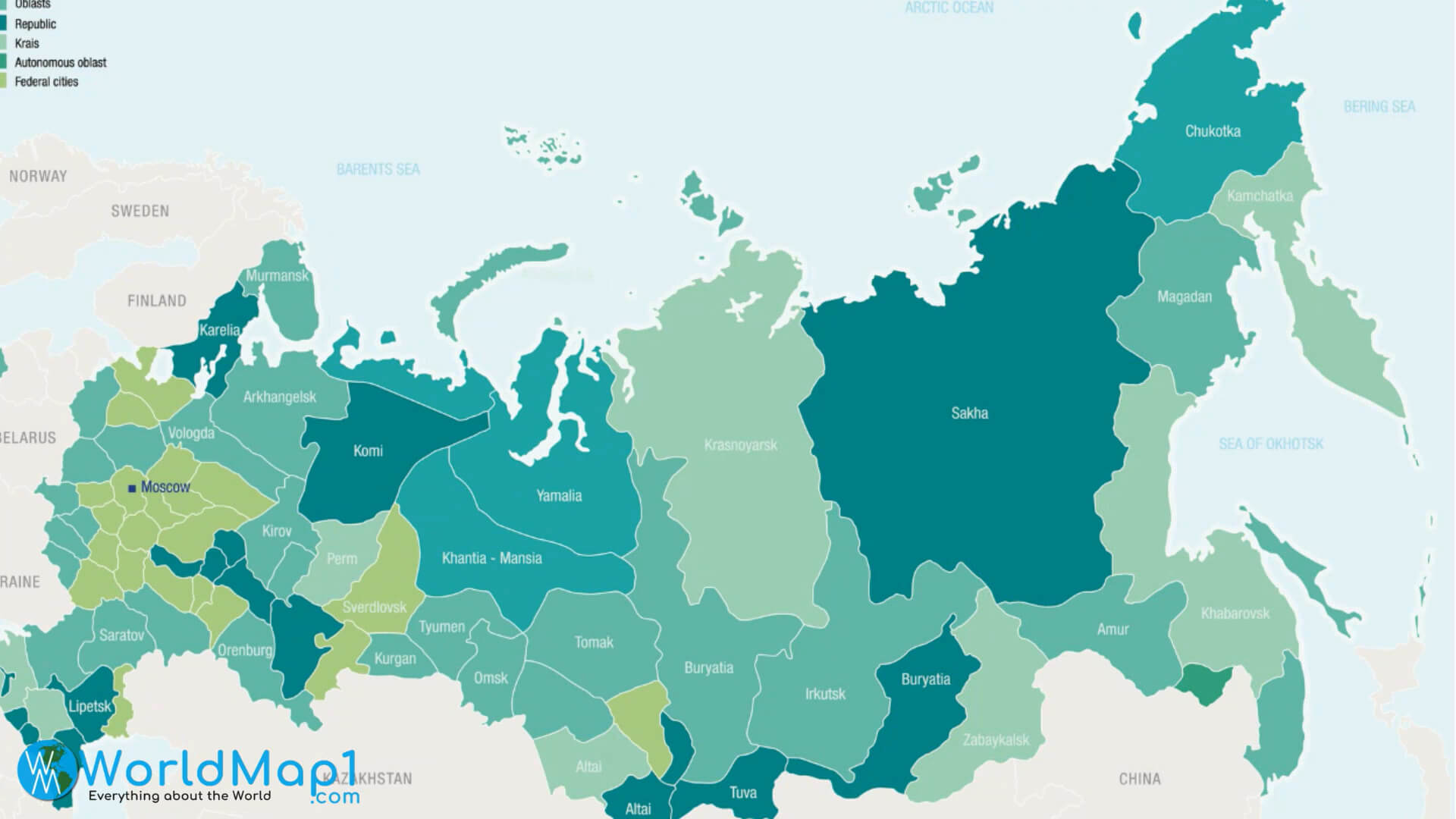 Russia Regions Map